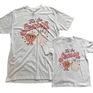 Mom and Me matching Fall Halloween Pumpkin Graphic Shirts 5T and women's large